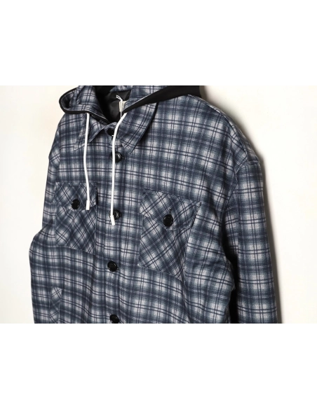 Celine plaid cashmere hooded cotton coat,Celine