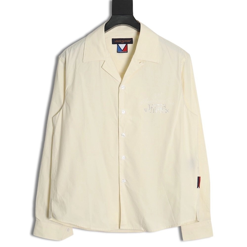 Louis Vuitton long-sleeved shirt with beaded embroidery,Louis Vuitton