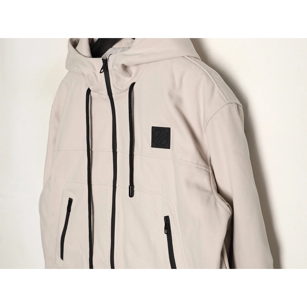 Louis Vuitton monogram embossed work pocket zip-up cotton jacket,Louis Vuitton