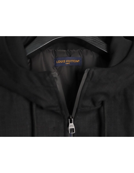 Louis Vuitton monogram embossed work pocket zip-up cotton jacket TSK1,Louis Vuitton