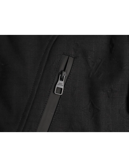 Louis Vuitton monogram embossed work pocket zip-up cotton jacket TSK1,Louis Vuitton