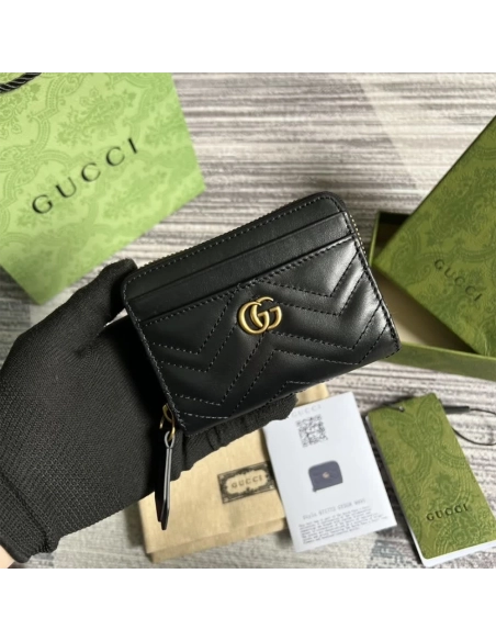 Gucci GG Marmont Quilted Zipper Card Holder 671772 11.5X8.5X3cm,Gucci Wallets,Wallets,BAGS