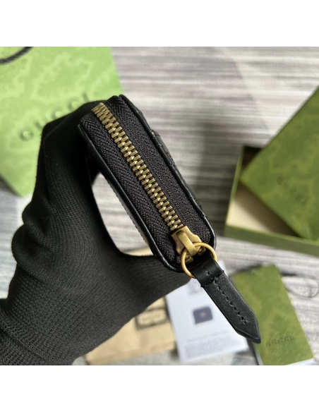 Gucci GG Marmont Quilted Zipper Card Holder 671772 11.5X8.5X3cm,Gucci Wallets,Wallets,BAGS