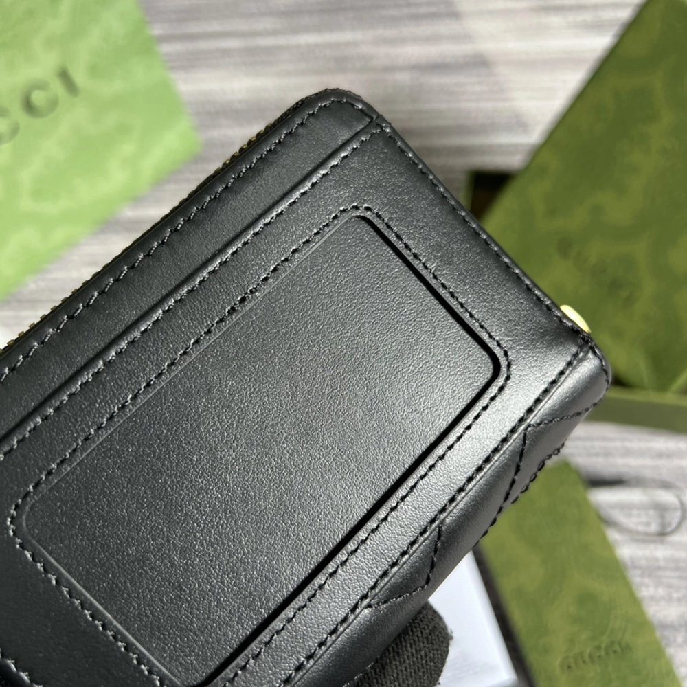 Gucci GG Marmont Quilted Zipper Card Holder 671772 11.5X8.5X3cm,Gucci Wallets,Wallets,BAGS