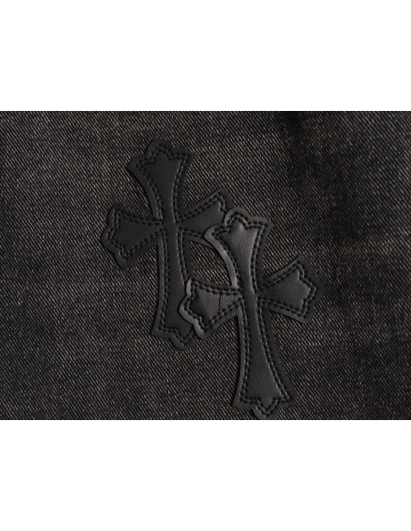 Chrome Hearts Cross Embroidered Washed Jeans,Chrome Hearts Pants,PANTS JEANS,APPAREL