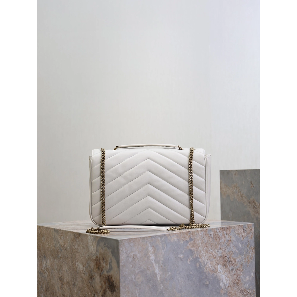Saint Laurent LOULOU Large Quilted Lambskin Handbag 803541 32X22X10cm,YSL Bags,BAGS