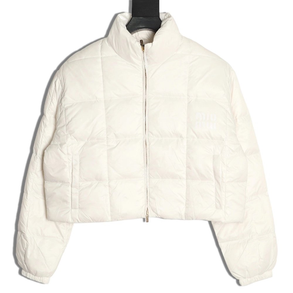 Miu Miu plaid short down jacket,Miu Miu Jacket,Jacket,APPAREL