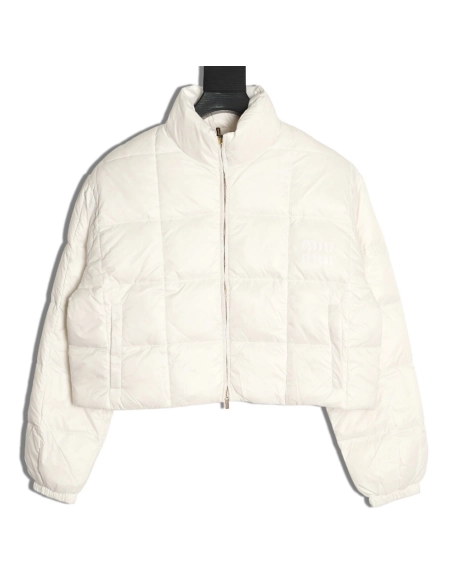 Miu Miu plaid short down jacket,Miu Miu Jacket,Jacket,APPAREL