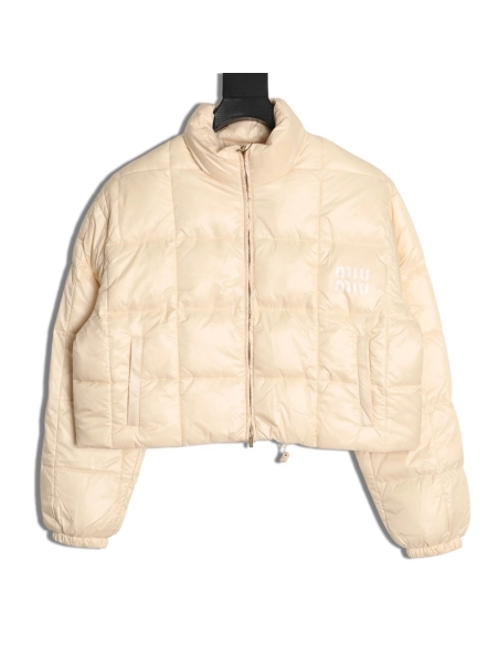 Miu Miu plaid short down jacket,Miu Miu Jacket,Jacket,APPAREL