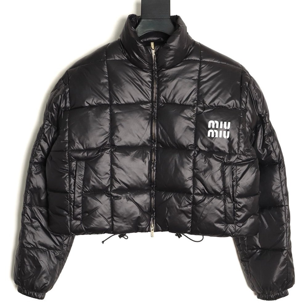 Miu Miu plaid short down jacket,Miu Miu Jacket,Jacket,APPAREL