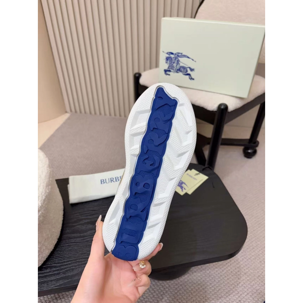 Burberry Leather and Check Terrace Sneakers,BURBERRY SNEAKERS,More Brands