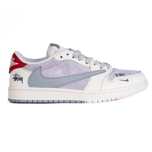 Travis Scott x Fragment Design x Air Jordan 1 Low White/Grey/Red,AIR JORDAN 1 LOW,Air Jordan