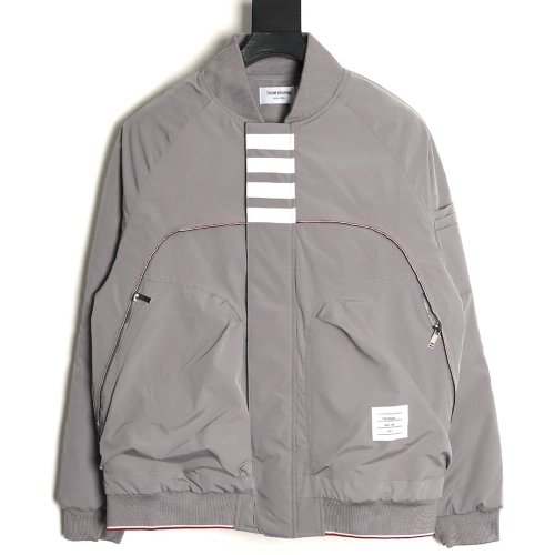 Thom Browne FourBar Baseball Jacket,Thom Browne Jacket,Jacket,APPAREL