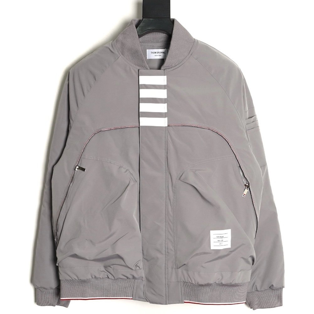 Thom Browne FourBar Baseball Jacket,Thom Browne Jacket,Jacket,APPAREL