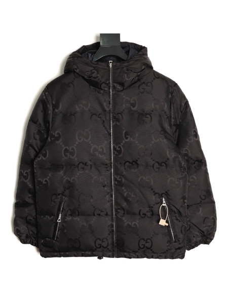 Gucci monogram jacquard monogram allover print down jacket coat,Gucci Jacket,Jacket,APPAREL