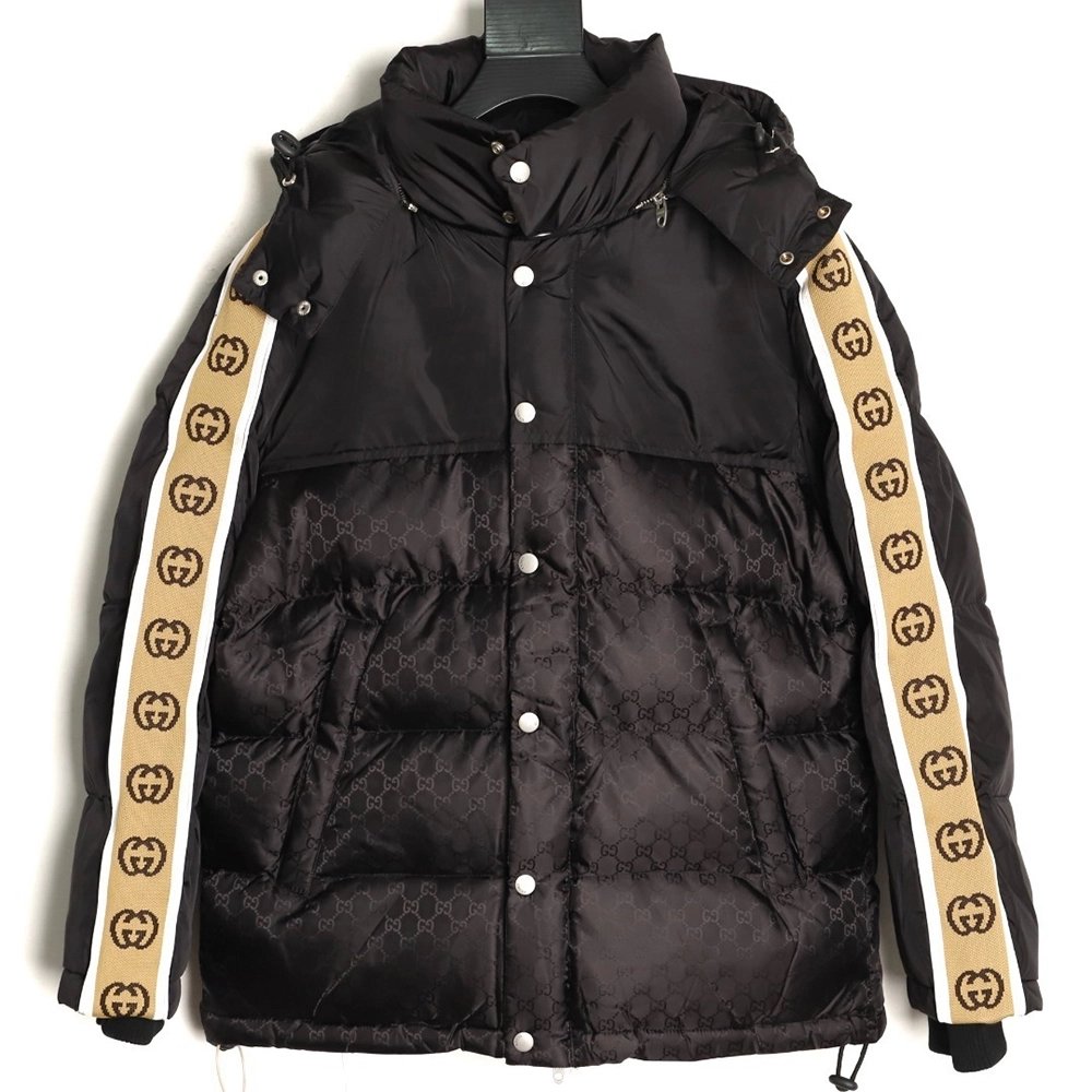 Gucci reflective G jacquard striped down jacket,Gucci Jacket,Jacket,APPAREL