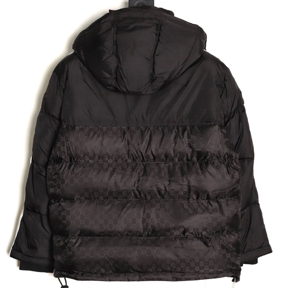 Gucci reflective G jacquard striped down jacket,Gucci Jacket,Jacket,APPAREL