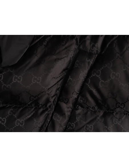 Gucci reflective G jacquard striped down jacket,Gucci Jacket,Jacket,APPAREL