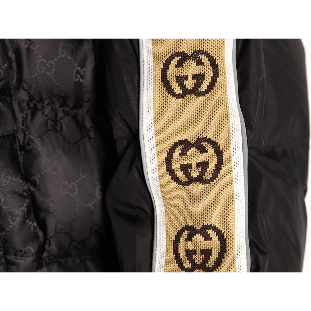Gucci reflective G jacquard striped down jacket,Gucci Jacket,Jacket,APPAREL