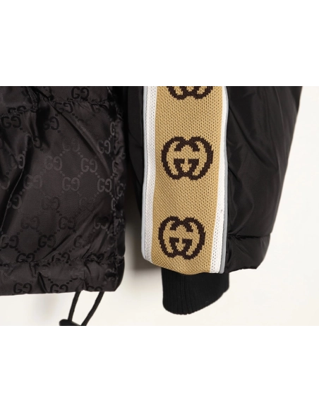Gucci reflective G jacquard striped down jacket,Gucci Jacket,Jacket,APPAREL