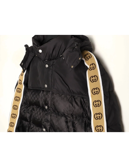 Gucci reflective G jacquard striped down jacket,Gucci Jacket,Jacket,APPAREL