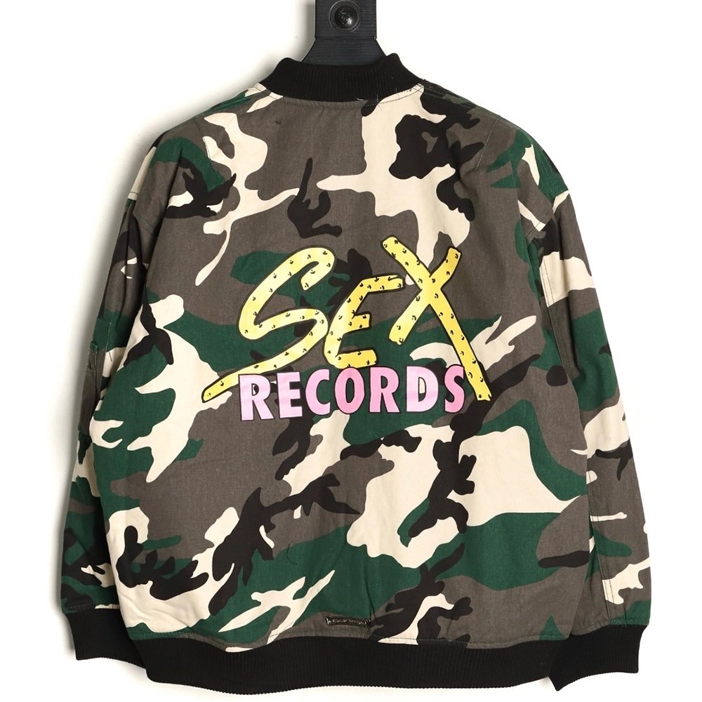 Chrome Hearts Camouflage Flight Stand Collar Baseball Jacket,Chrome Hearts Jacket,Jacket,APPAREL