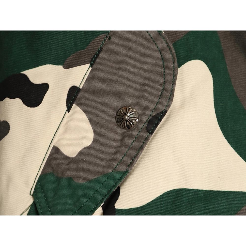 Chrome Hearts Camouflage Flight Stand Collar Baseball Jacket,Chrome Hearts Jacket,Jacket,APPAREL
