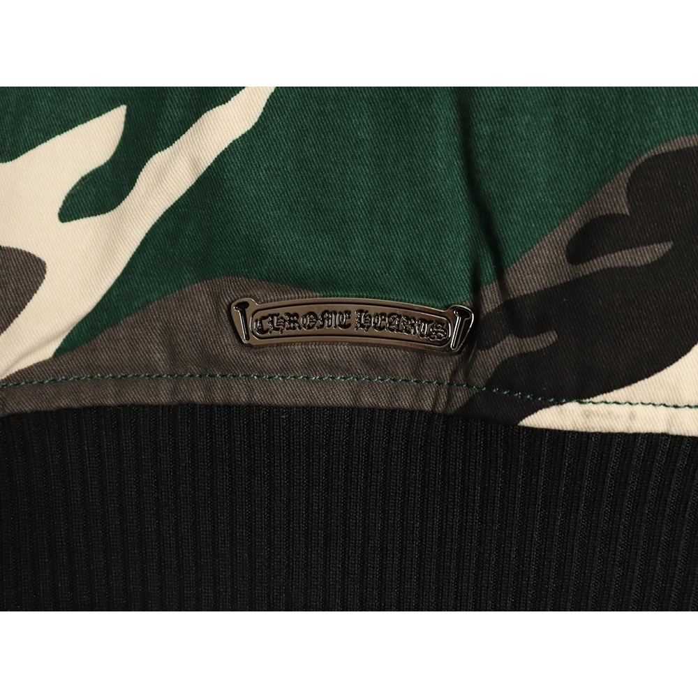 Chrome Hearts Camouflage Flight Stand Collar Baseball Jacket,Chrome Hearts Jacket,Jacket,APPAREL