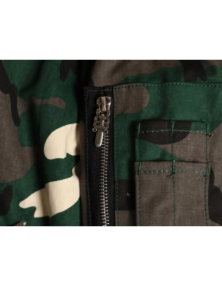 Chrome Hearts Camouflage Flight Stand Collar Baseball Jacket,Chrome Hearts Jacket,Jacket,APPAREL
