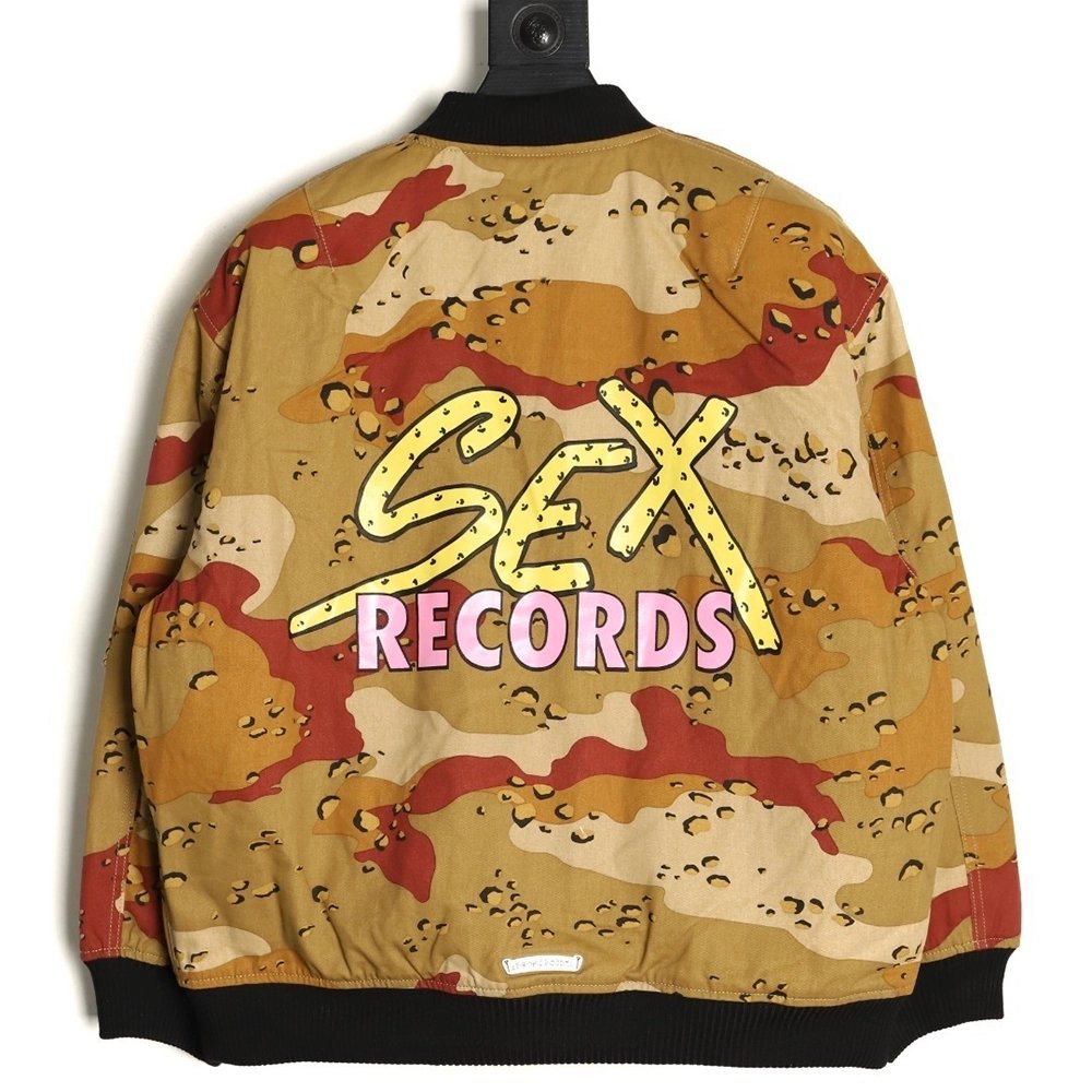 Chrome Hearts Camouflage Flight Stand Collar Baseball Jacket,Chrome Hearts Jacket,Jacket,APPAREL