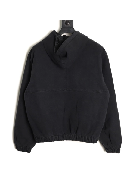 Stussy washed distressed logo embroidered lettering zipup down jacket,Stussy Jacket,Jacket,APPAREL