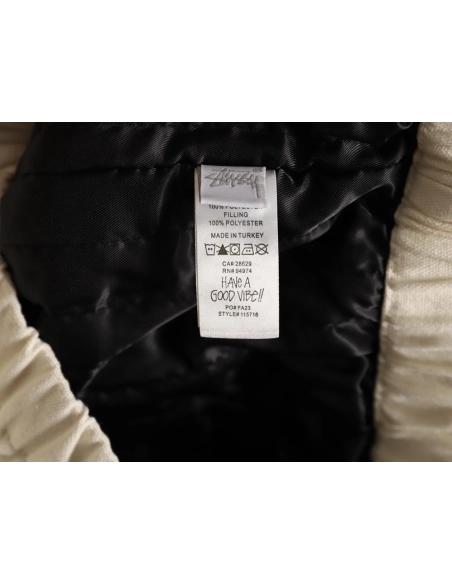 Stussy washed distressed logo embroidered lettering zipup down jacket,Stussy Jacket,Jacket,APPAREL