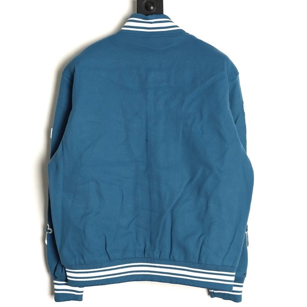 Stussy terry cloth embroidered letter baseball jacket,Stussy Jacket,Jacket,APPAREL