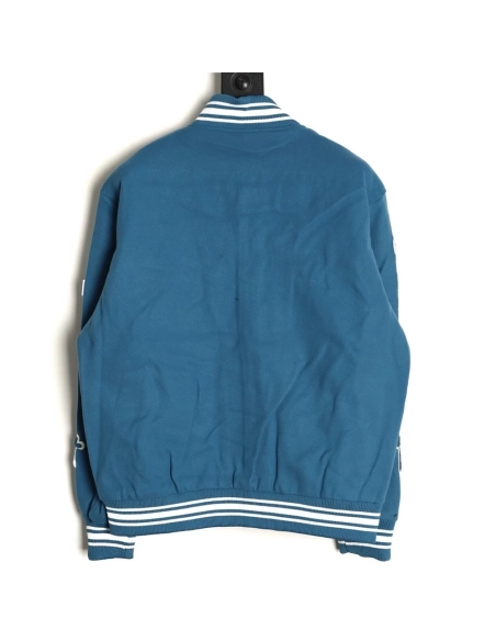 Stussy terry cloth embroidered letter baseball jacket,Stussy Jacket,Jacket,APPAREL