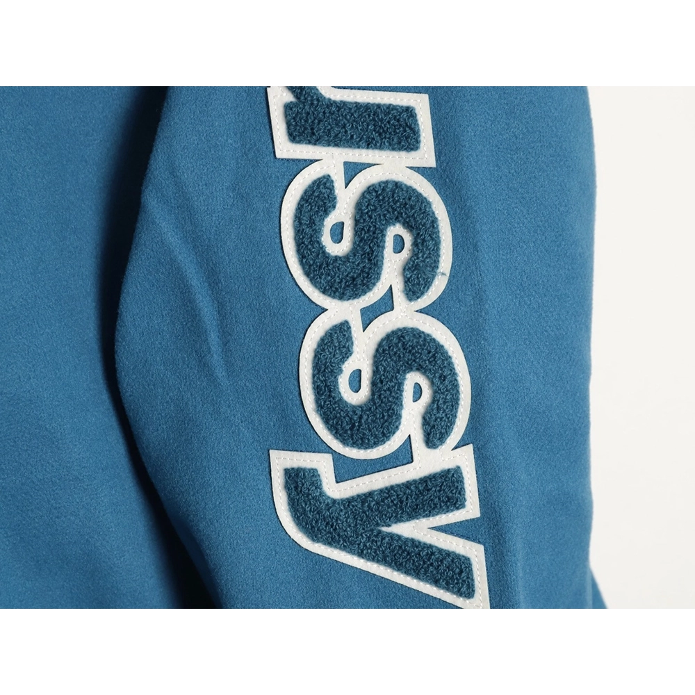 Stussy terry cloth embroidered letter baseball jacket,Stussy Jacket,Jacket,APPAREL