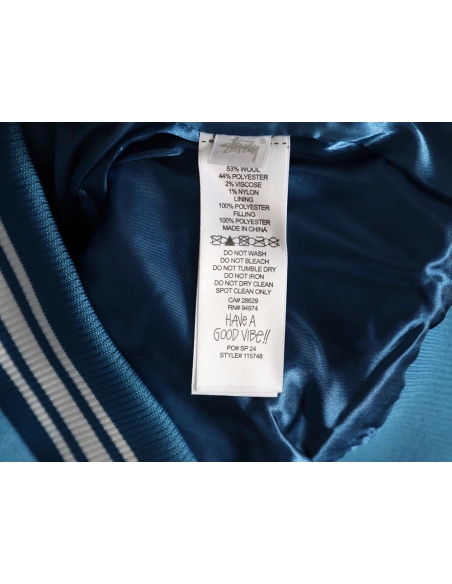 Stussy terry cloth embroidered letter baseball jacket,Stussy Jacket,Jacket,APPAREL