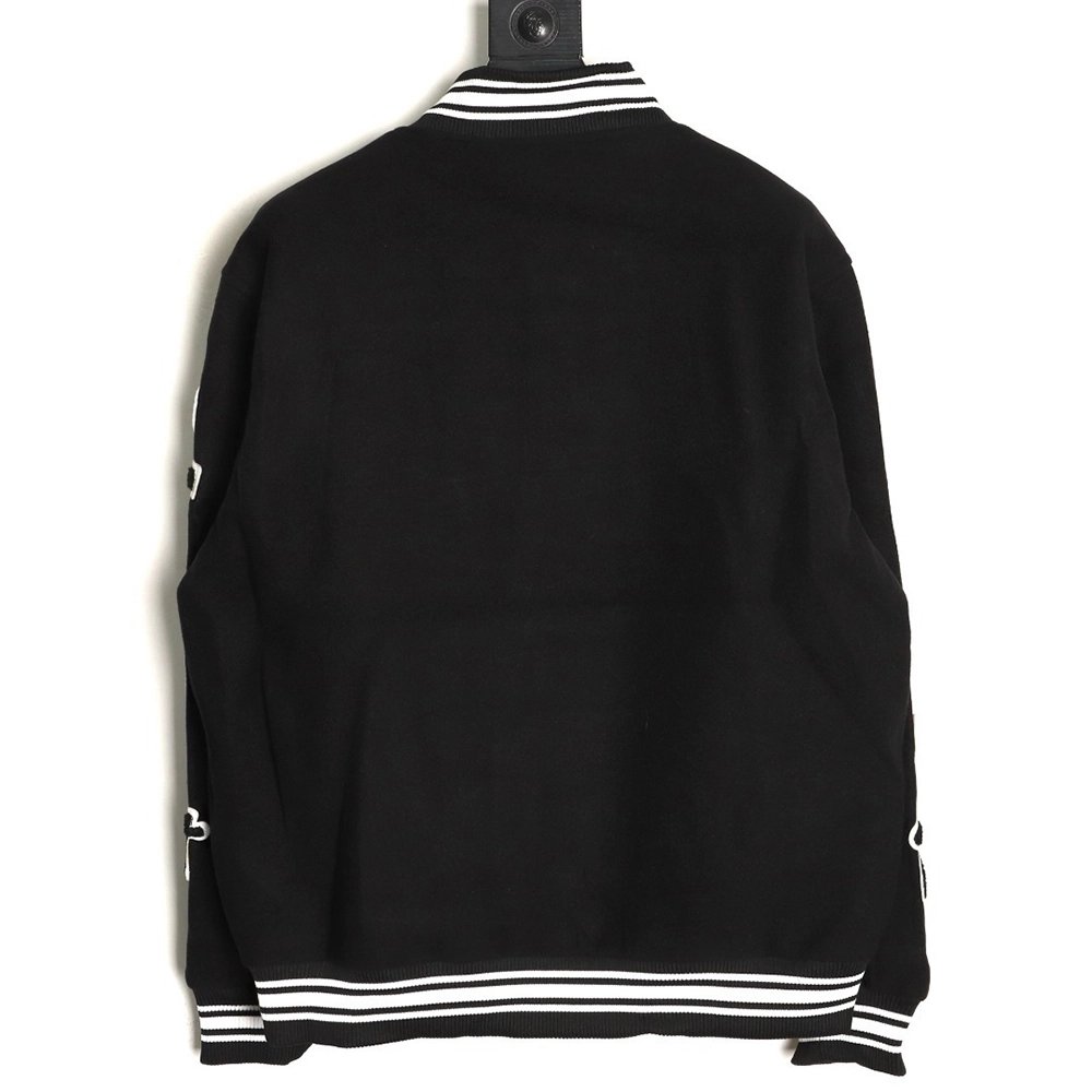 Stussy terry cloth embroidered letter baseball jacket,Stussy Jacket,Jacket,APPAREL