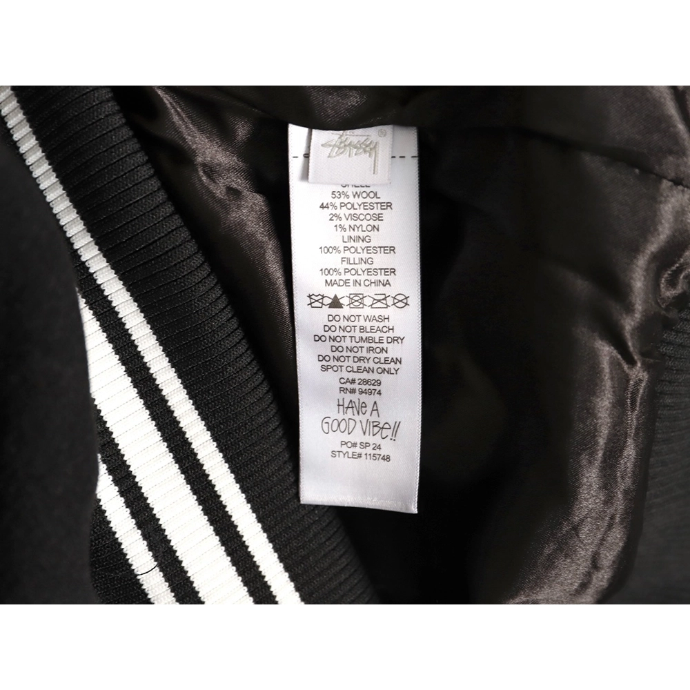Stussy terry cloth embroidered letter baseball jacket,Stussy Jacket,Jacket,APPAREL