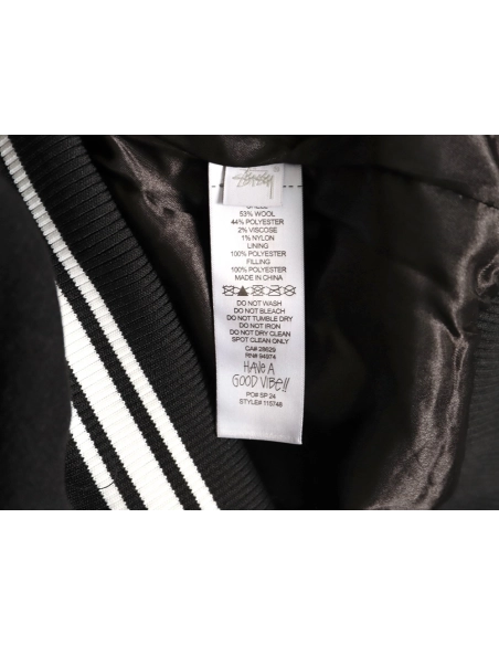 Stussy terry cloth embroidered letter baseball jacket,Stussy Jacket,Jacket,APPAREL