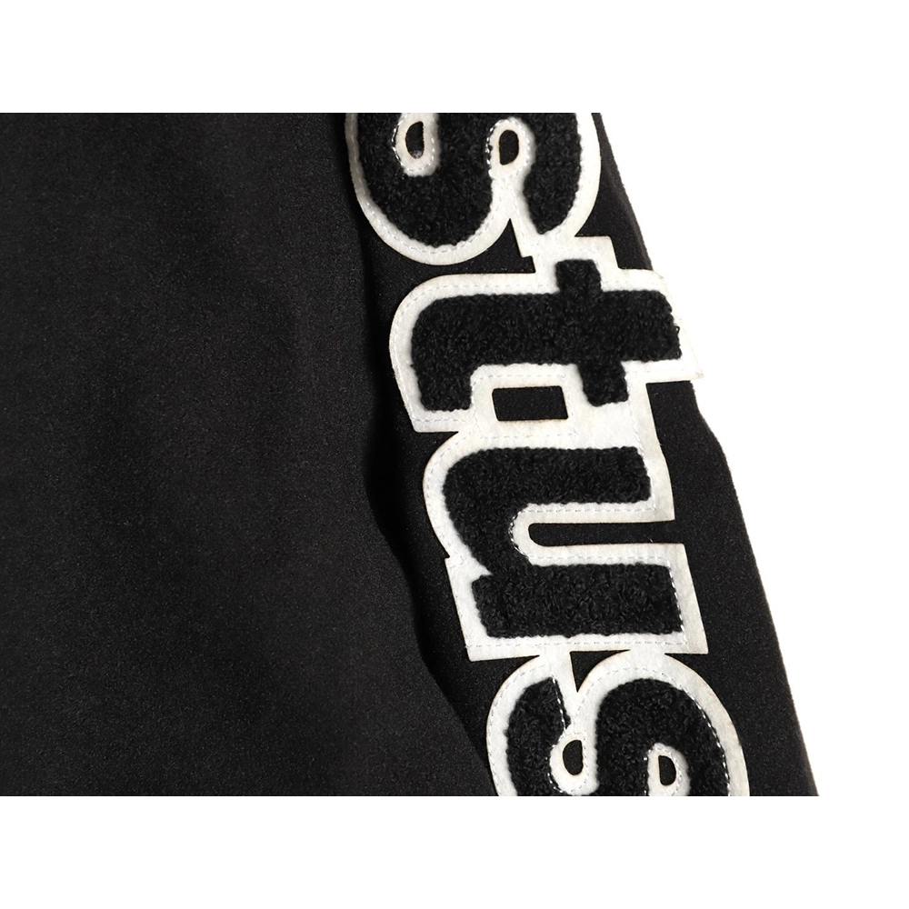 Stussy terry cloth embroidered letter baseball jacket,Stussy Jacket,Jacket,APPAREL
