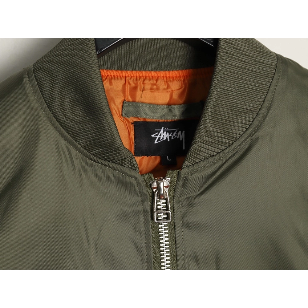 Stussy CDG Collaboration Embroidered Flight Jacket,Stussy Jacket,Jacket,APPAREL