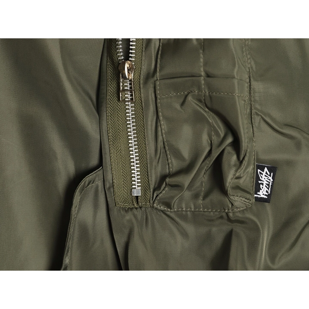 Stussy CDG Collaboration Embroidered Flight Jacket,Stussy Jacket,Jacket,APPAREL