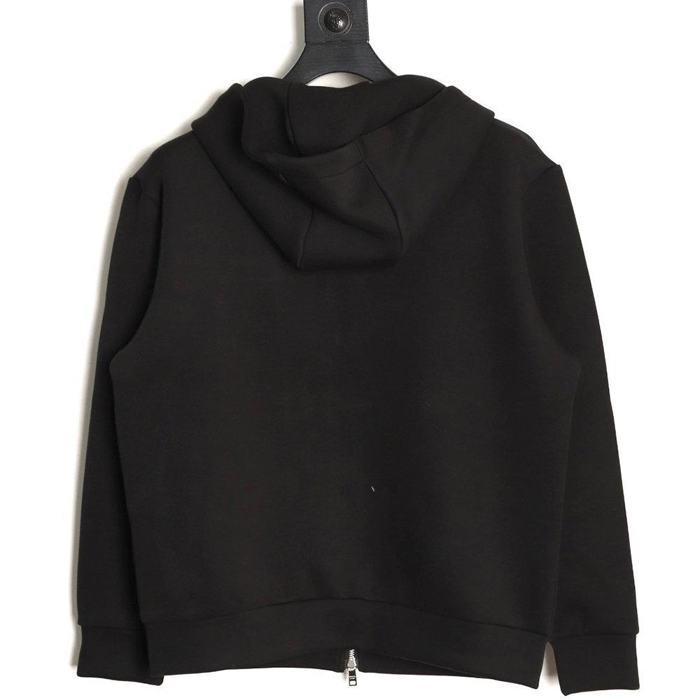 Prada red logo trim rubber strip air layer double zipper hooded jacket,Prada Jacket,Jacket,APPAREL