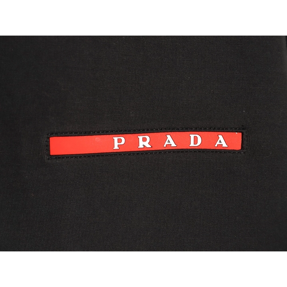 Prada red logo trim rubber strip air layer double zipper hooded jacket,Prada Jacket,Jacket,APPAREL