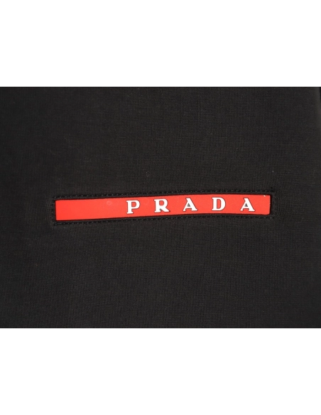 Prada red logo trim rubber strip air layer double zipper hooded jacket,Prada Jacket,Jacket,APPAREL