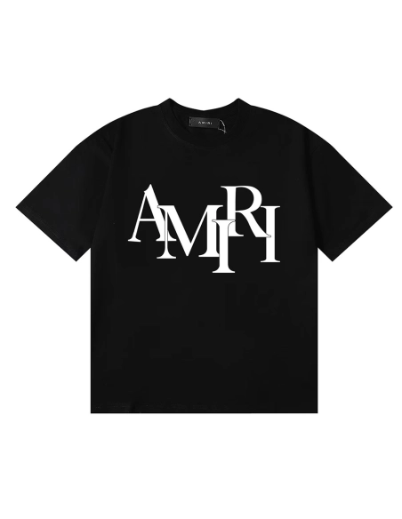 Amiri Staggered Logo Tshirt,Amiri T Shirt,Tshirt,APPAREL