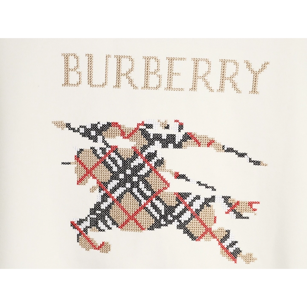 Burberry Classic Horse CrossStitch Sweatshirt,Burberry Sweatshirt,Sweatshirt,APPAREL