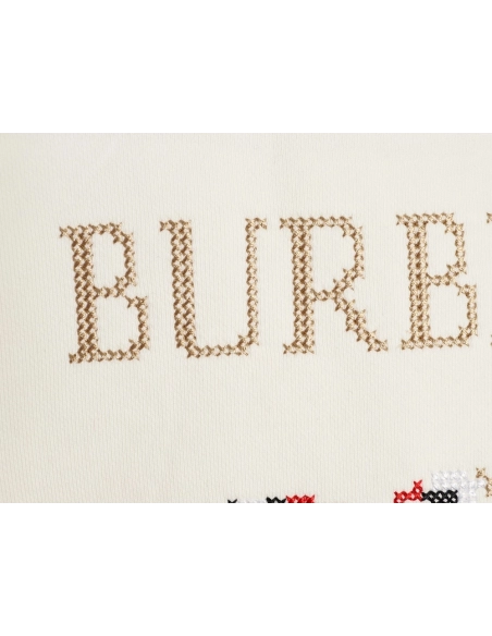 Burberry Classic Horse CrossStitch Sweatshirt,Burberry Sweatshirt,Sweatshirt,APPAREL
