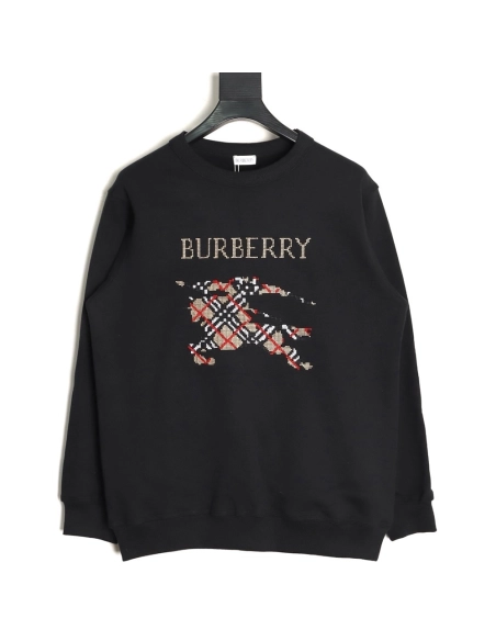 Burberry Classic Horse CrossStitch Sweatshirt,Burberry Sweatshirt,Sweatshirt,APPAREL