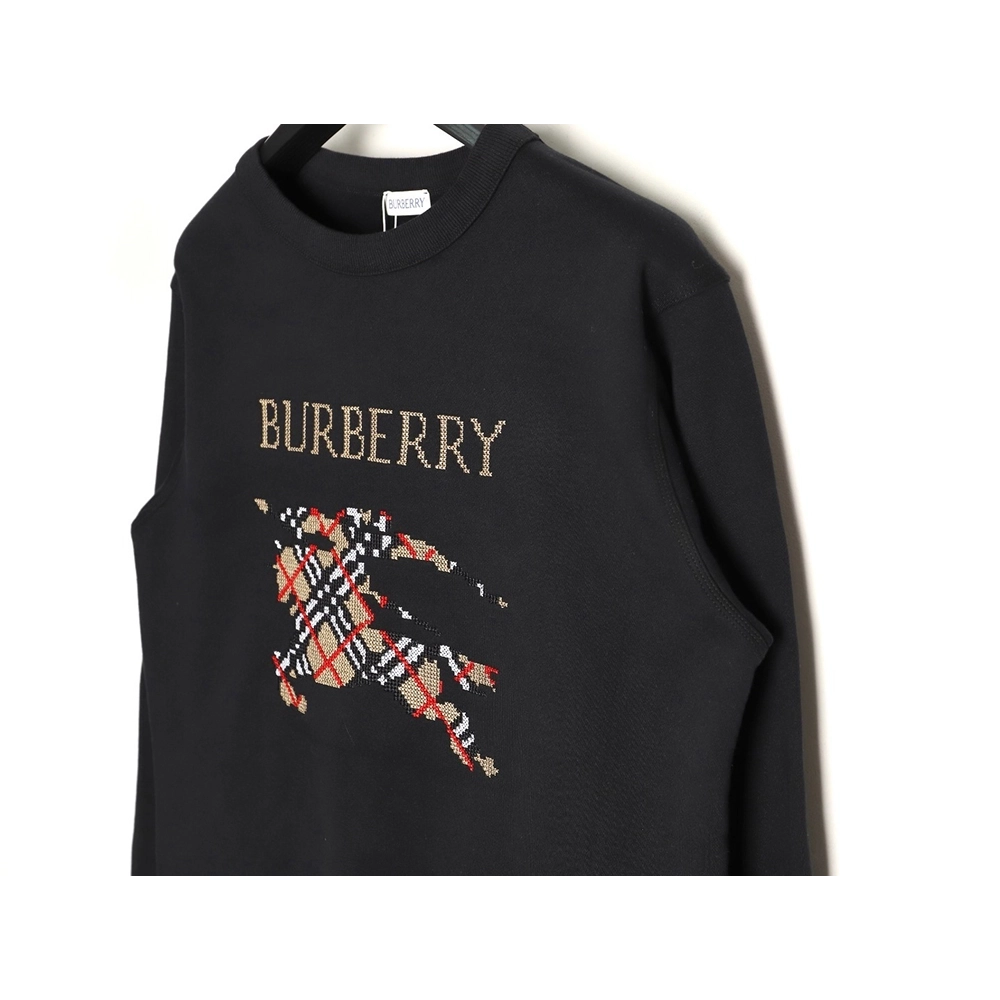 Burberry Classic Horse CrossStitch Sweatshirt,Burberry Sweatshirt,Sweatshirt,APPAREL